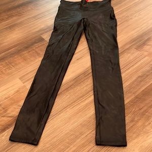 Spanx faux black leather tights